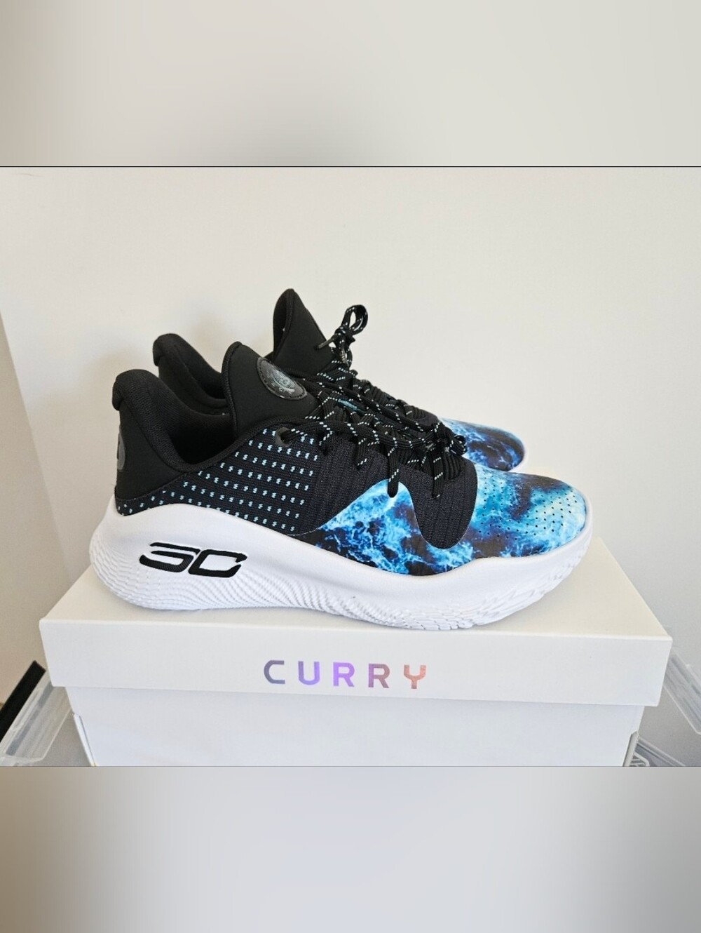 Under Armour Curry 4 Low FloTro Bruce Lee 'Dark Water' Basketball Shoes, mens si